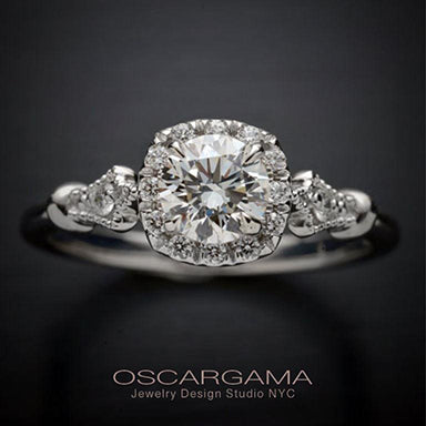 white halo engagement ring