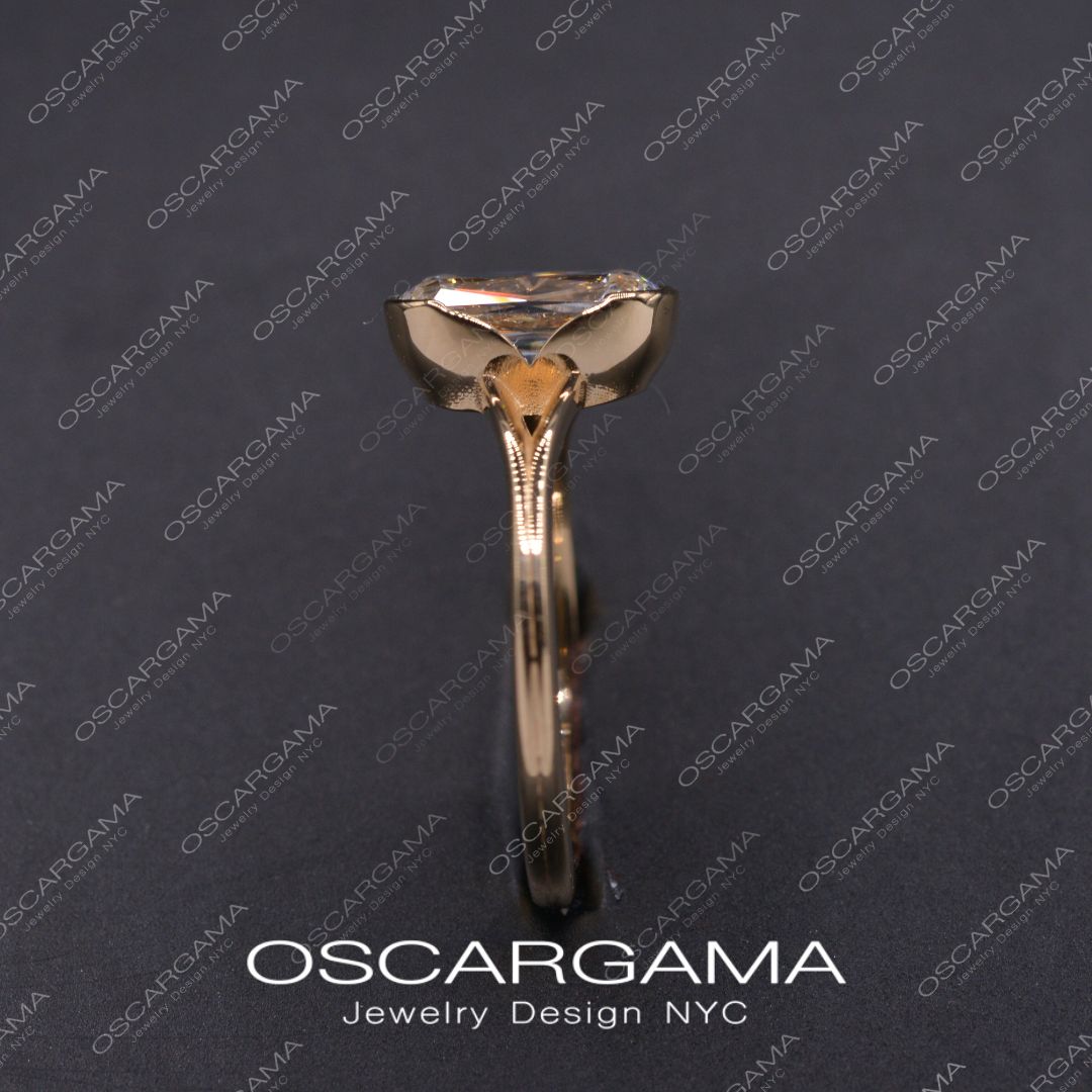 Ashley Elongated Cushion Criss Cut Engagement Ring