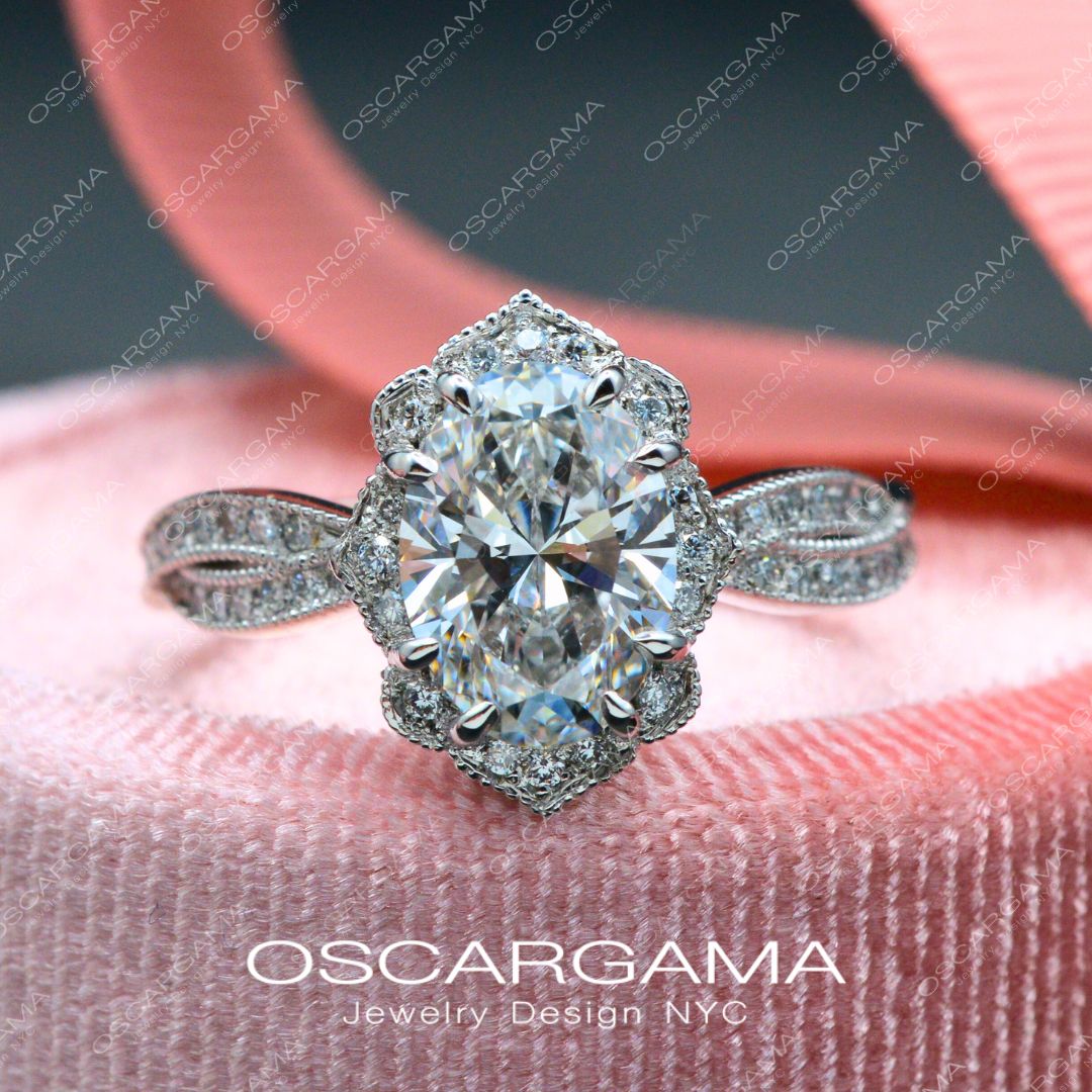 Vintage inspired oval Haydee with Twisted shank