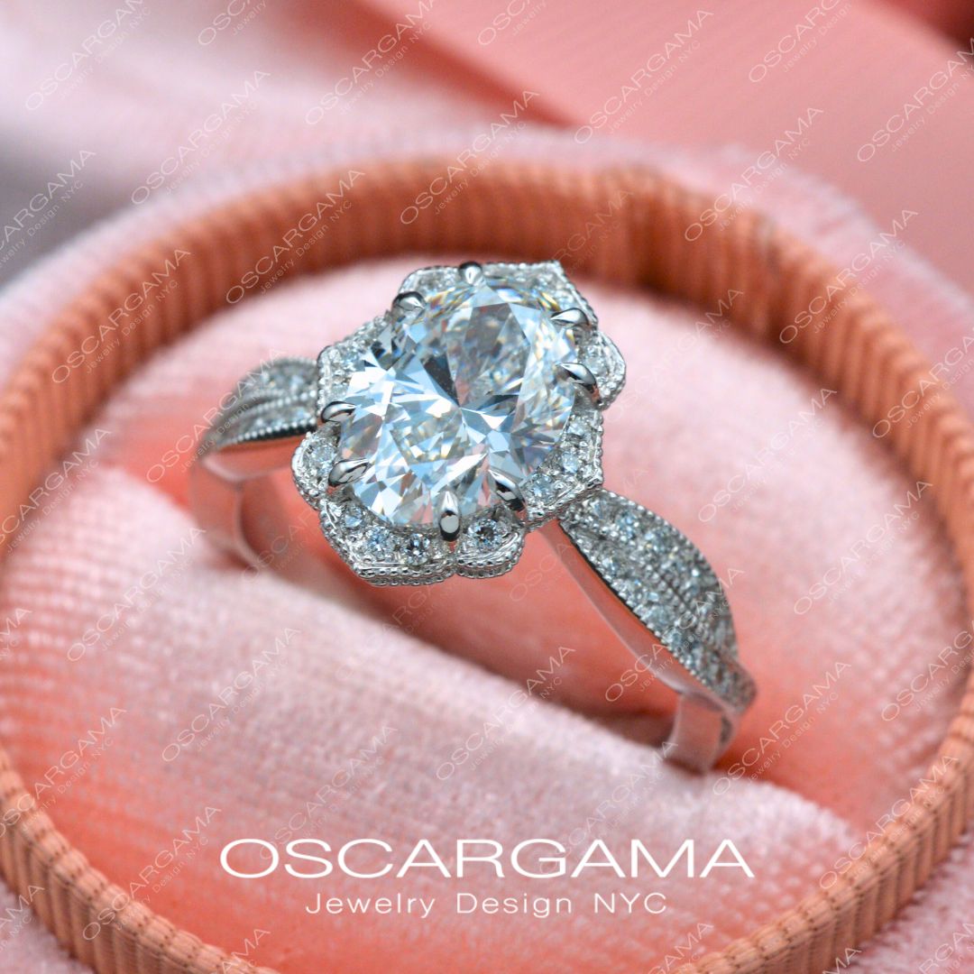 Vintage inspired oval Haydee with Twisted shank