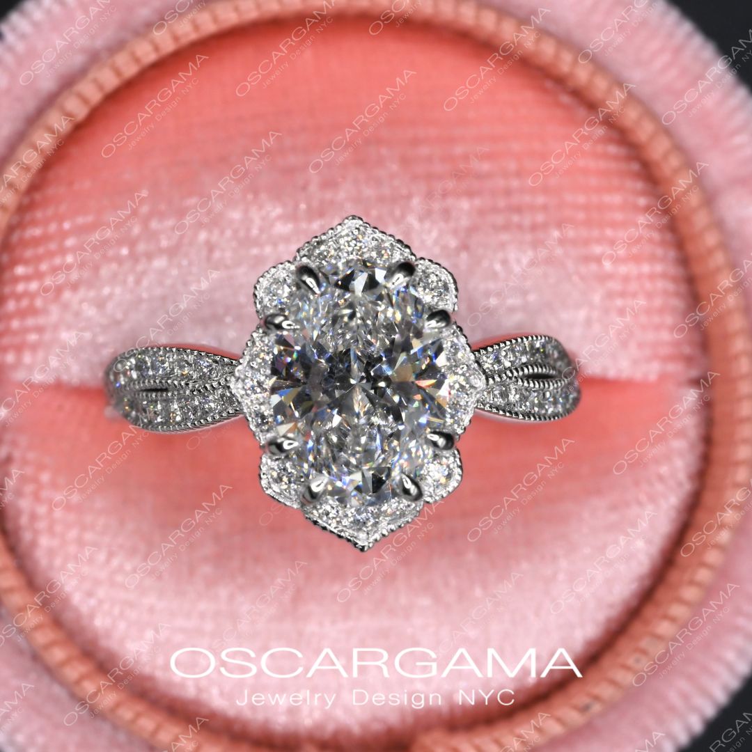 Vintage inspired oval Haydee with Twisted shank