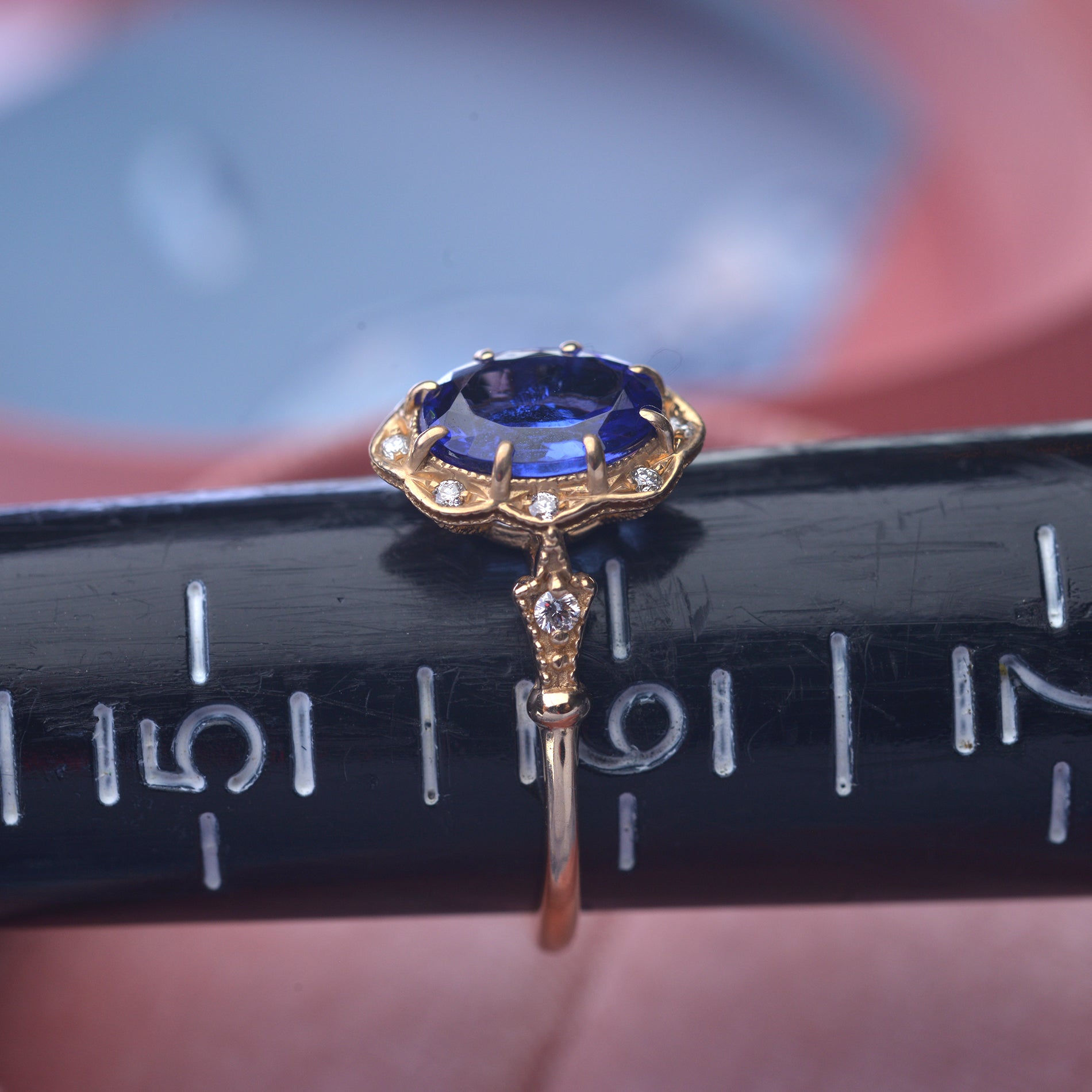 Tanzanite oval Engagement Ring bridal rose gold