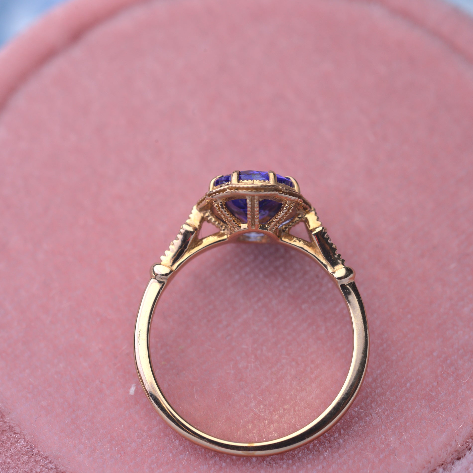 Tanzanite oval Engagement Ring bridal rose gold