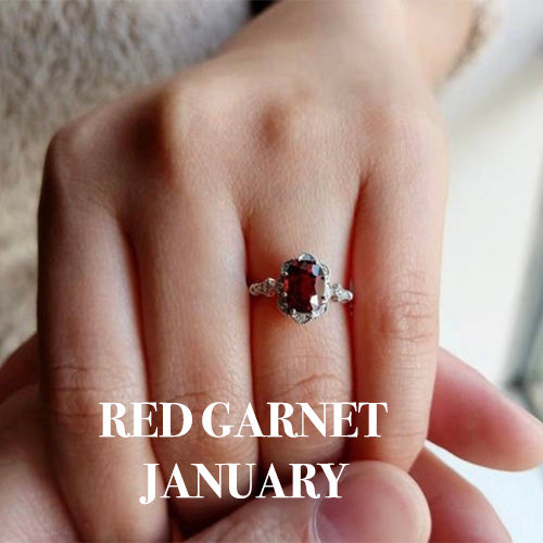 red garnet engagement ring January birth stone