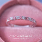 Wedding band with pink diamonds and white diamonds lab CVD in 14k gold