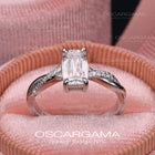 Solitaire Cushion Criss Cut Diamond with a Twist pave band