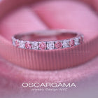 Wedding band with pink diamonds and white diamonds lab CVD in 14k gold