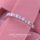 Wedding band with pink diamonds and white diamonds lab CVD in 14k gold