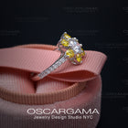 flower yellow diamonds cluster ring