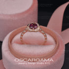 Lizzy Red Garnet vintage inspired ring