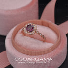 Lizzy Red Garnet vintage inspired ring