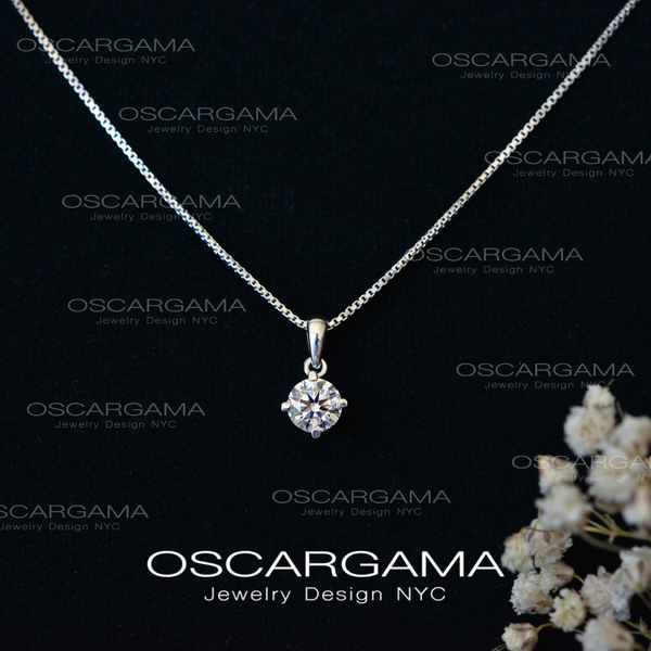 Sparkling Elegance: 14k Gold Lab-Created Diamond Pendant Necklace