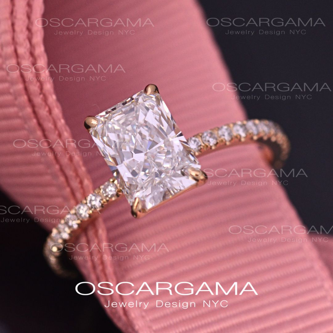 Classic Radiant Diamond Engagement Ring Yellow Gold