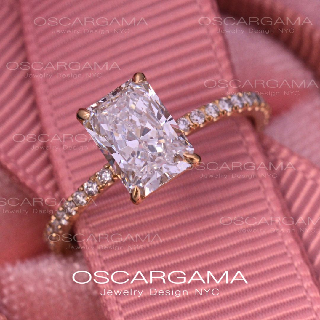 Classic Radiant Diamond Engagement Ring Yellow Gold