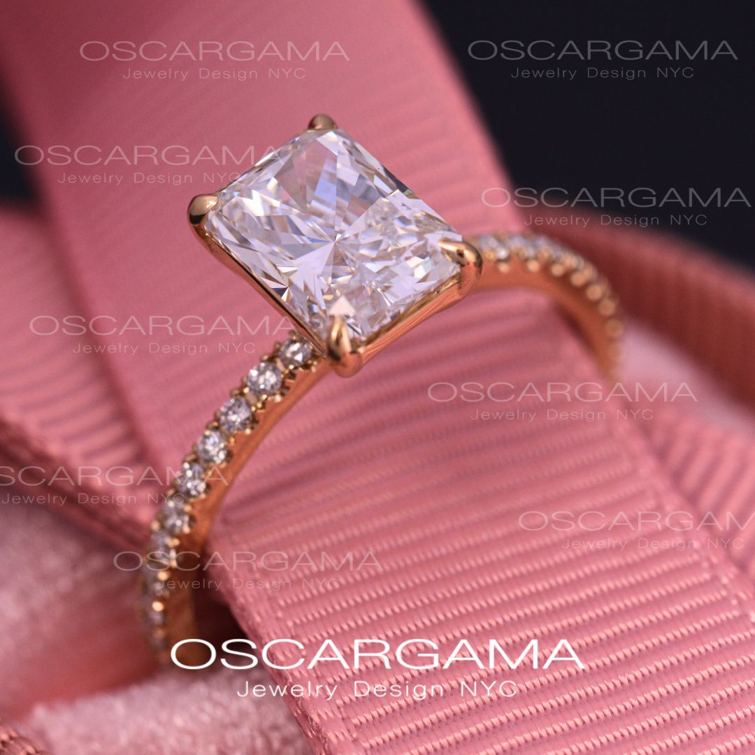 Classic Radiant Diamond Engagement Ring Yellow Gold