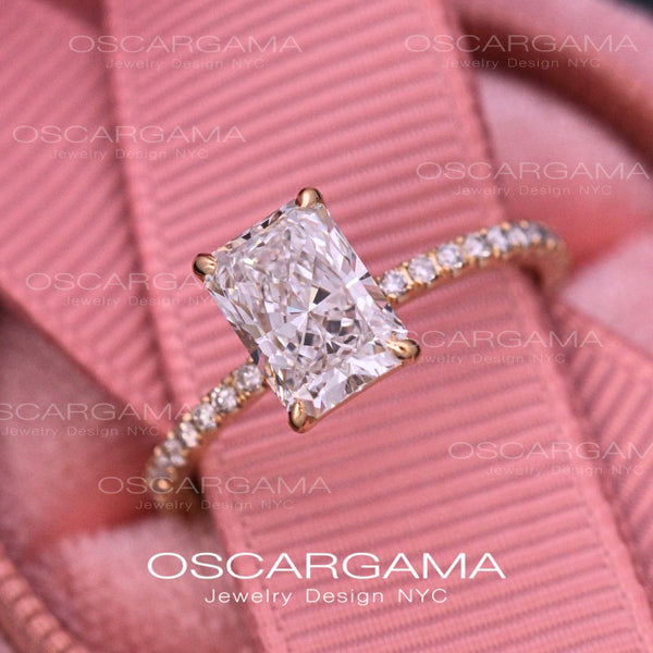 Classic Radiant Diamond Engagement Ring Yellow Gold
