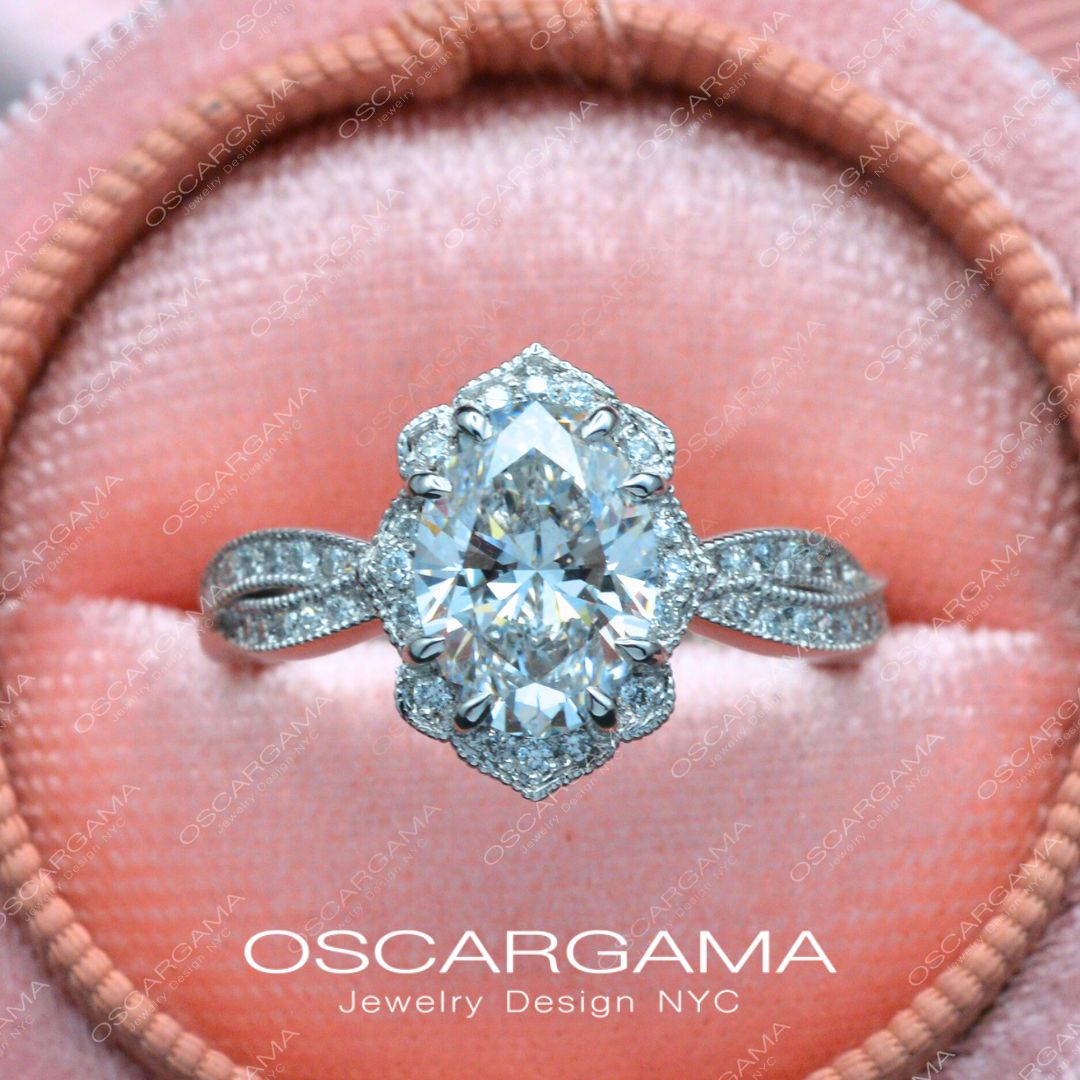 Vintage inspired oval Haydee with Twisted shank