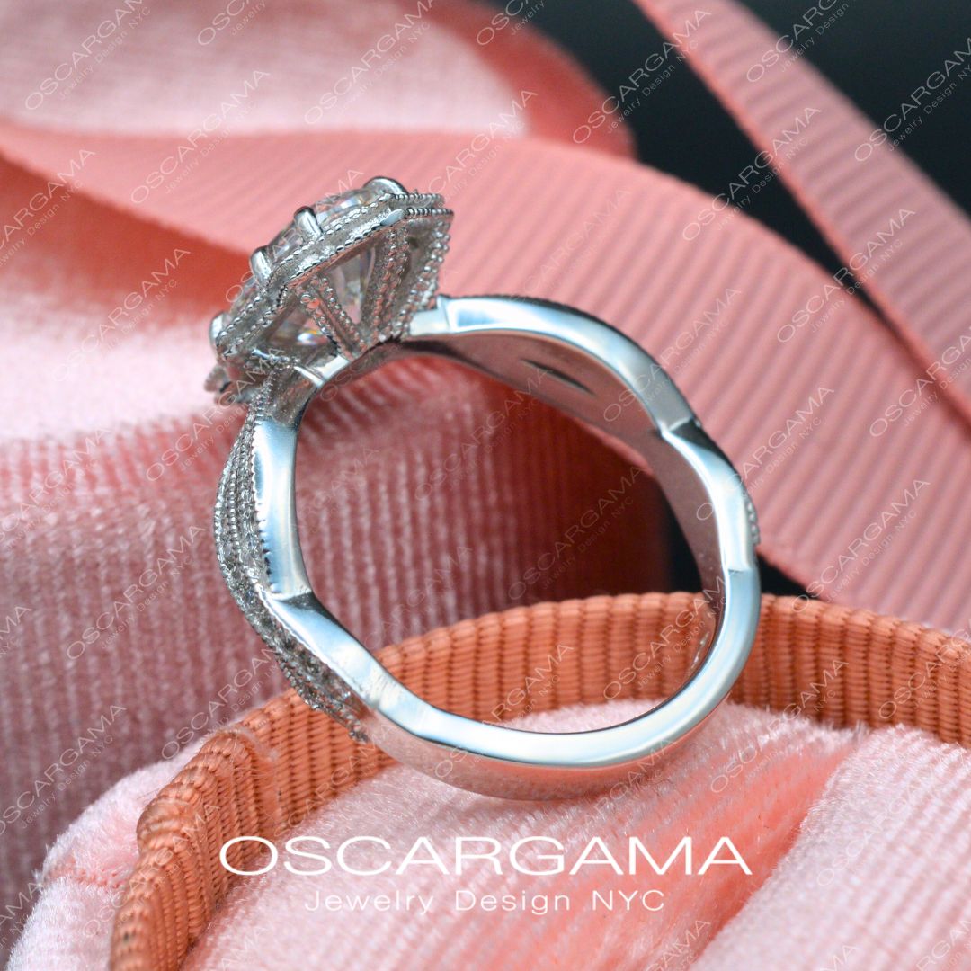 Vintage inspired oval Haydee with Twisted shank