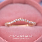 Curved Pave Diamond Wedding Band