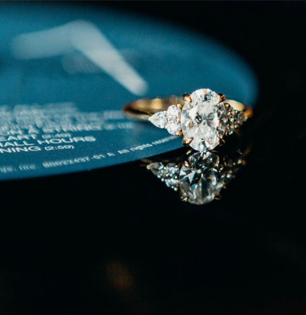 18k Rose Gold Custom Black Diamond Halo Engagement Ring #104685 - Seattle  Bellevue | Joseph Jewelry