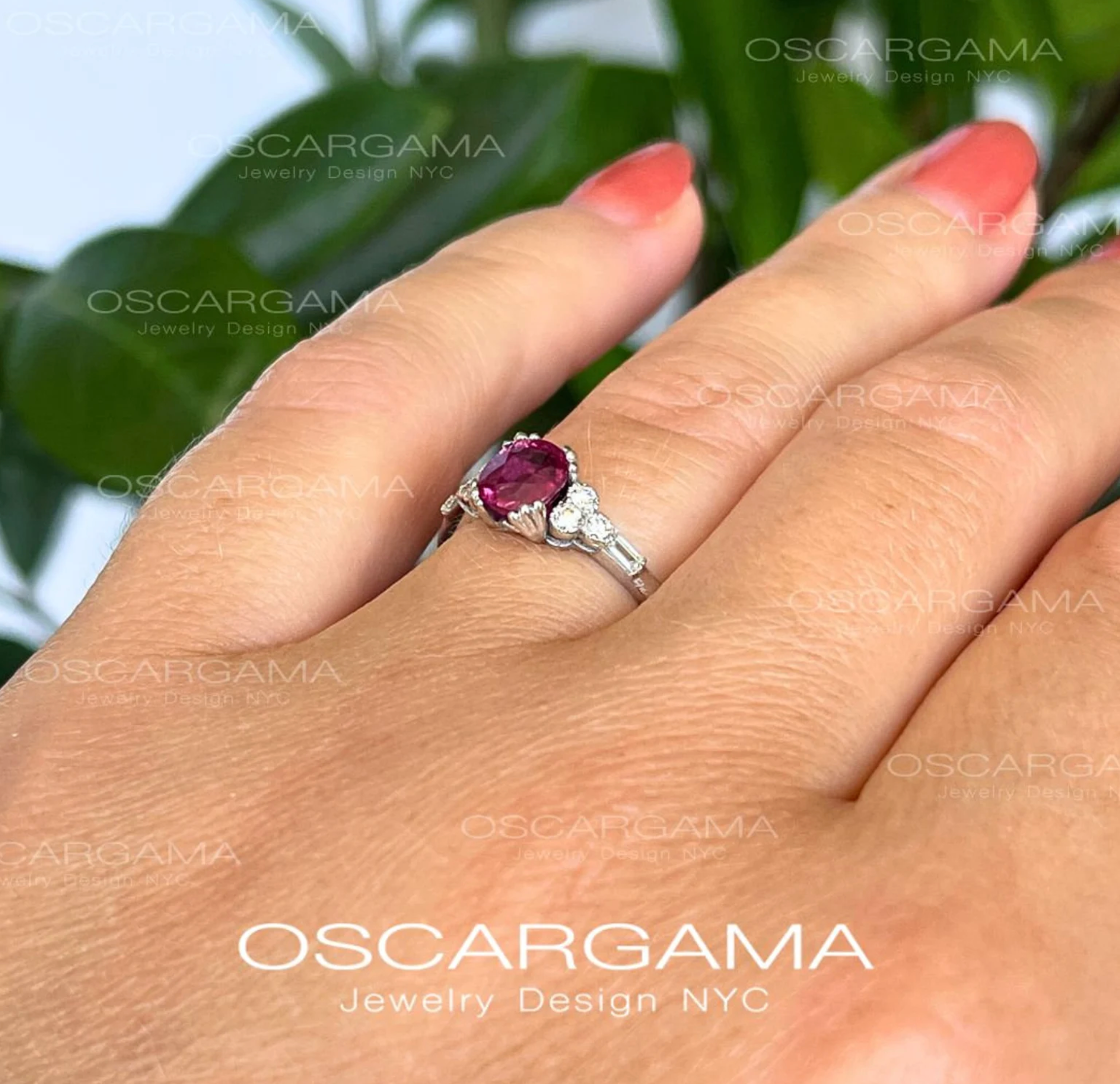 Natural Ruby GIA cert Engagement Ring