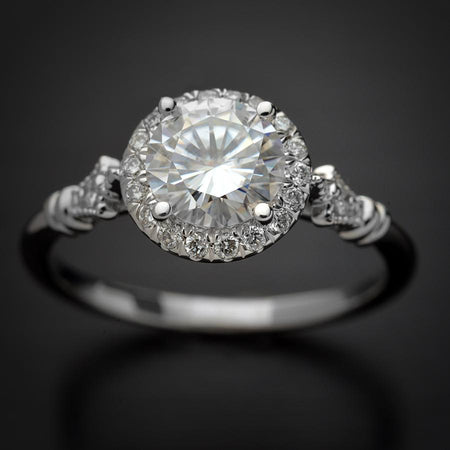 rose gold round halo engagement ring vintage style