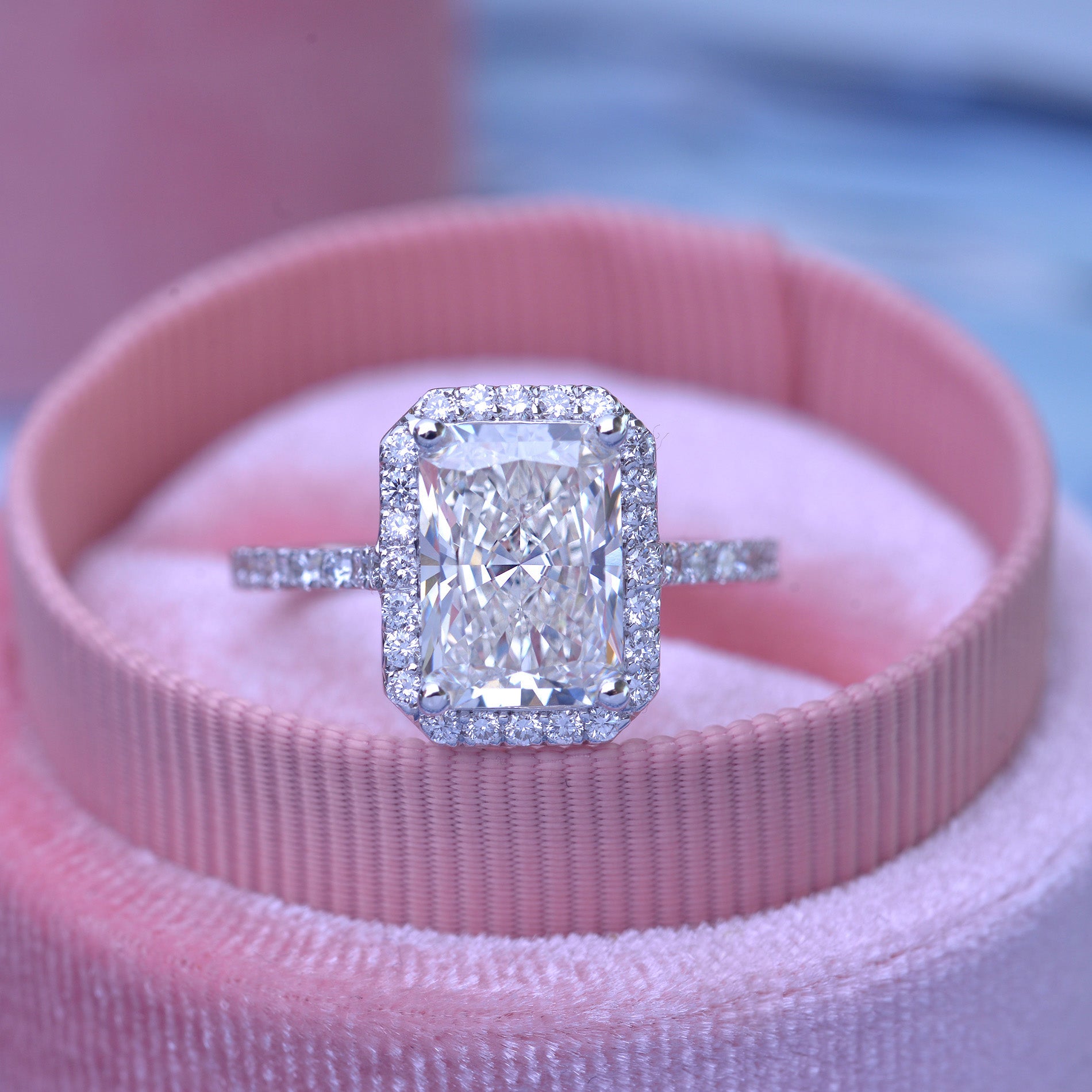 Cushion Cut Diamond Halo Engagement Ring – Ascot Diamonds