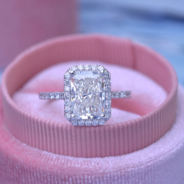 14kt White Gold 1.92cttw Lab-Grown Princess Cut Diamond Halo Engagemen –  Independent Jewellers