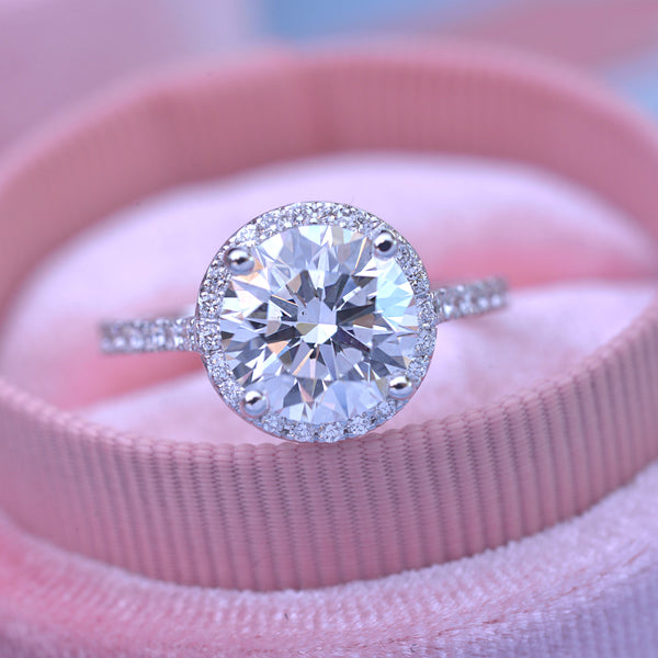 Rose Gold Halo Diamond Moissanite Engagement Ring Cluster Oval Ring | La  More Design