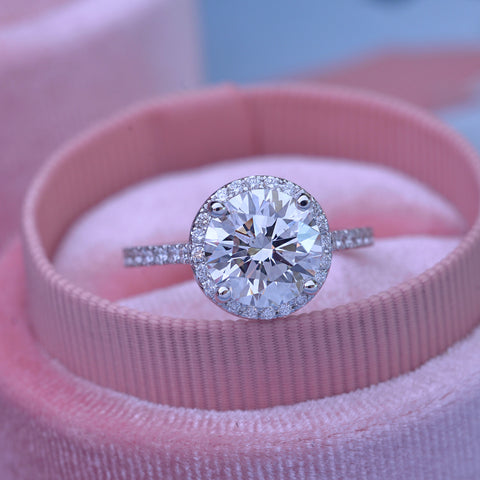 Classic Solitaires and Halo Engagement Rings with pave