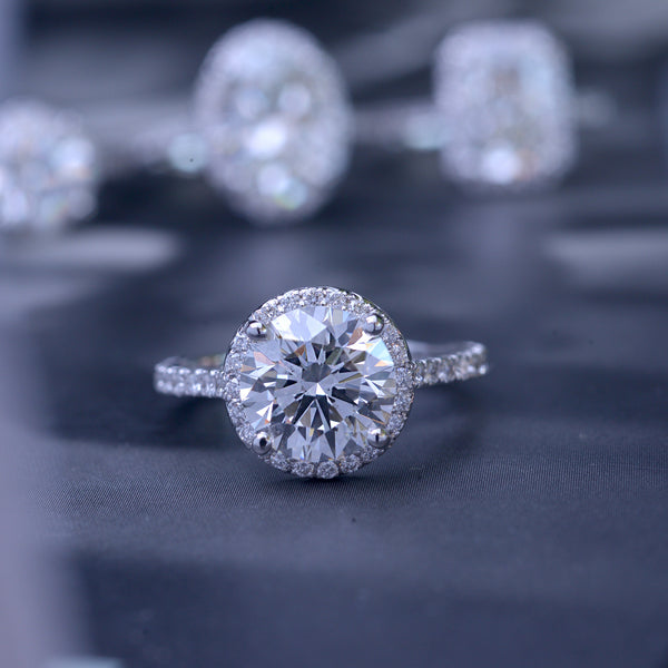 Diamond Halo Engagement Ring 1 ct tw Heart/Round 14K White Gold | Jared