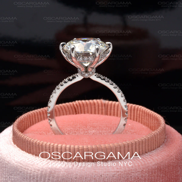5ct round diamond engagement ring solitaire