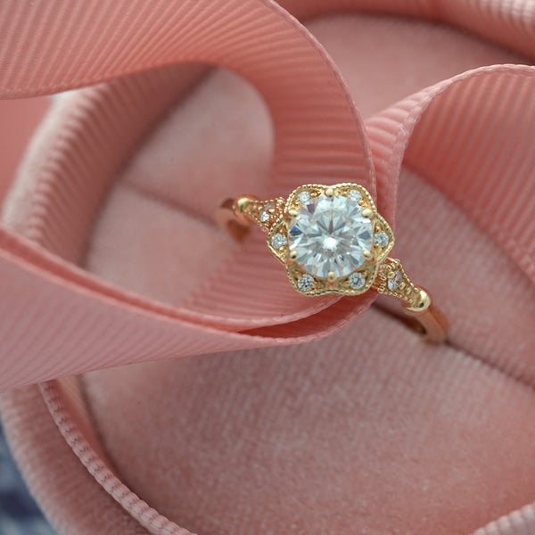 Vintage Engagement Ring 1920's Art Deco Diamond in 18K - Filigree Jewelers