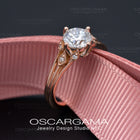 Diamond leaf inspired diamond engagement ring | Organic nature inspired jewelry