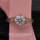 Diamond leaf inspired diamond engagement ring | Organic nature inspired jewelry