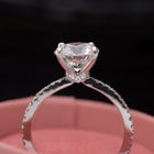 Diamond solitaire engagement ring 2ct front view  with pave