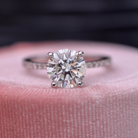 Classic Solitaires and Halo Engagement Rings with pave