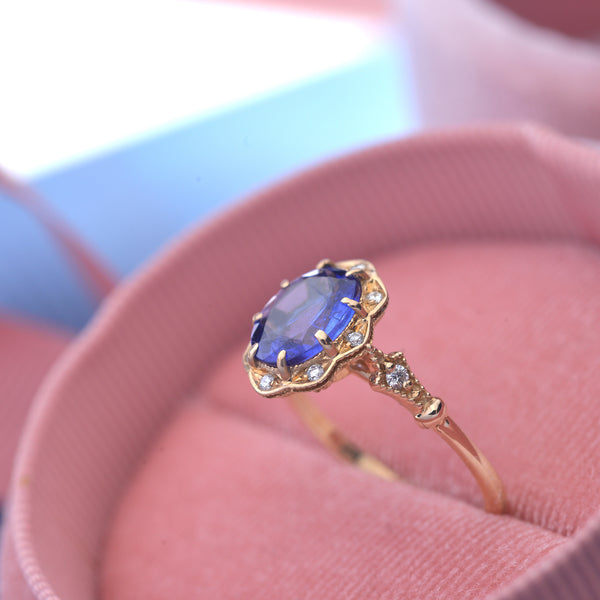 Tanzanite oval Engagement Ring bridal rose gold 