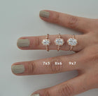 oval halo engagement ring 3 sizes