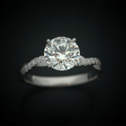 solitaire engagement ring twist band with diamonds