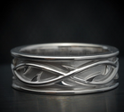 men wedding band crown of thorns white gold front view