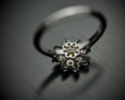 Fancy Intense Orange Yellow Cluster Ring in white gold bottom view