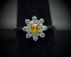 Fancy Intense Orange Yellow Cluster Ring in white gold