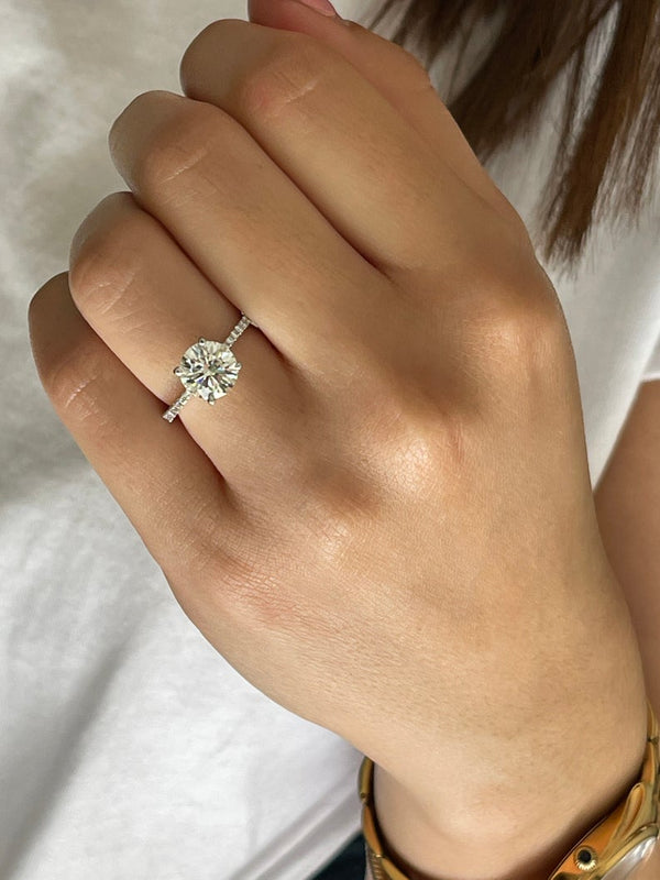Shop 2 Carat Solitaire Ring In Pure Silver