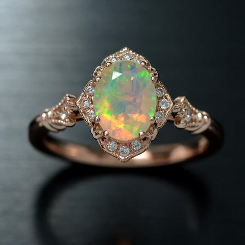 Color Gem Stones in vintage inspired styles engagement rings