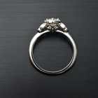 Oval Engagement Ring Vintage Inspired with marquises in White Gold
