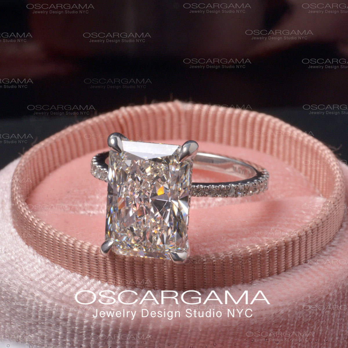 5ct Radiant Solitaire Diamond Engagement ring - Lab Grown Diamond